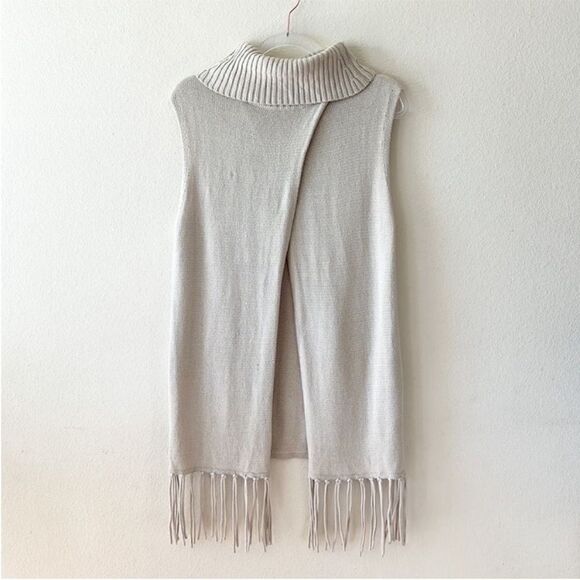 BCBGeneration Split Fringe Cowl Turtleneck Sweater - Picture 6 of 10